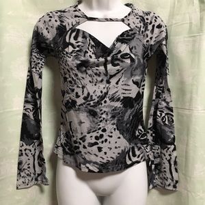 Naturally JoJo printed choker blouse